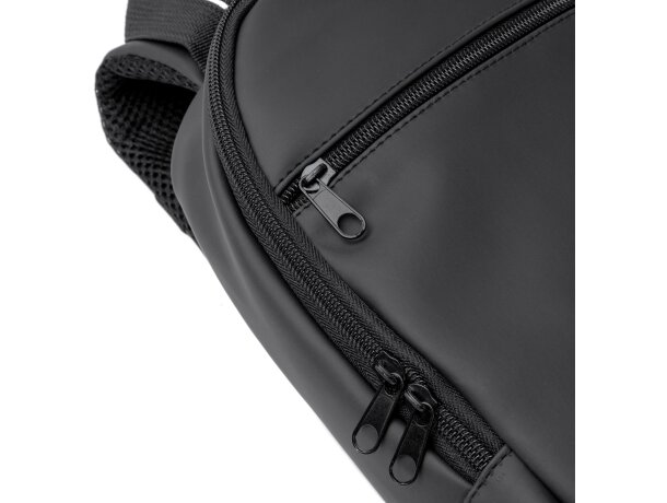 Mochila bandolera Gibons en PU leather con cinta acolchada Negro detalle 1