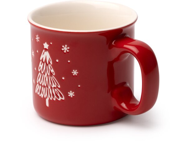 Taza cerámica Calgary rojo con diseño navideño en relieve Rojo detalle 4