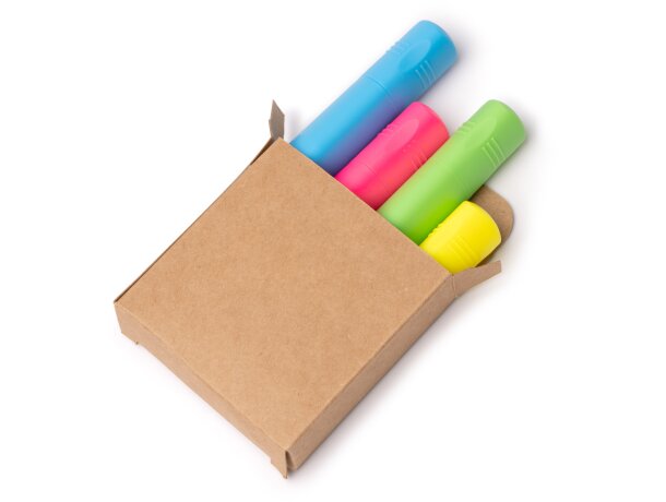 Set marcadores Rotux crudo con 4 colores en caja kraft Crudo detalle 1