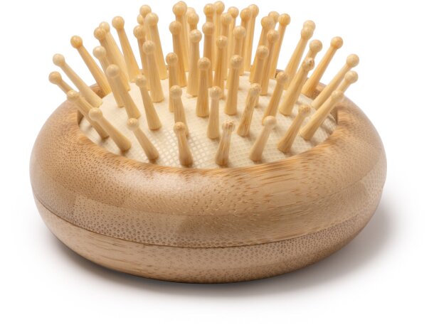 Peine plegable Seldon de bambú natural con espejo magnético Crudo detalle 4