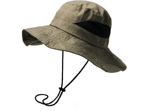 Gorro Kenia tipo safari con ventilación y cinta ajustable Negro detalle 2