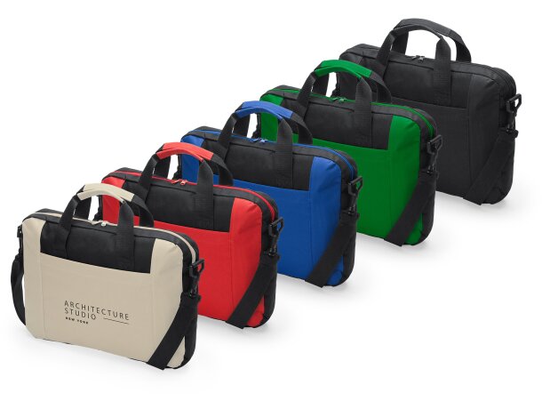 Maletines para profesores Lora portadocumentos acolchado con bandolera Negro detalle 3