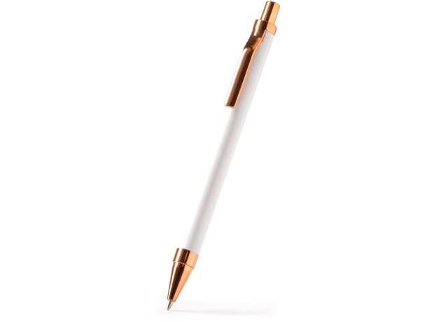 Bolígrafo Waler de aluminio reciclado con detalles en cobre Blanco detalle 4