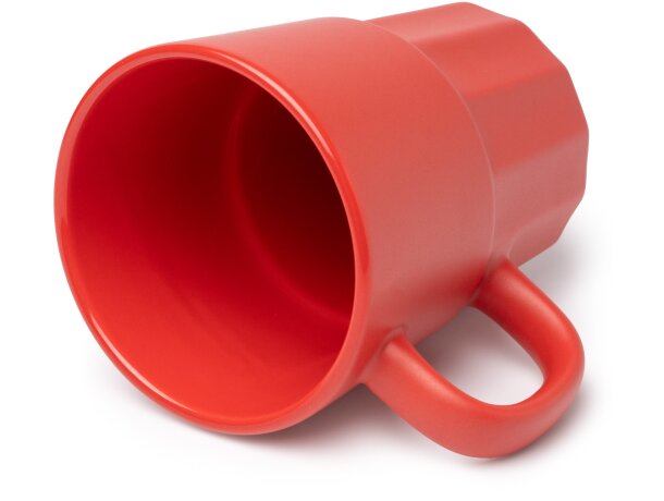 Taza cerámica Lunger 450ml con paneles verticales y acabado mate Blanco detalle 1