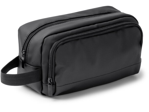 Neceser Lomix de piel sintética con doble compartimento Negro detalle 4