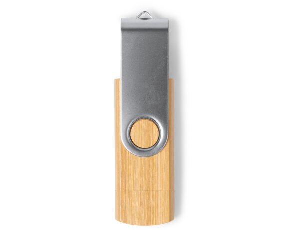 Memoria USB Gatlin de bambú natural con doble conexión 32GB Bambu detalle 4