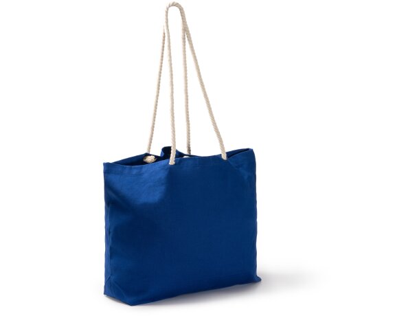 Bolsa playa algodón Zuko con asas náuticas 90cm Negro detalle 5
