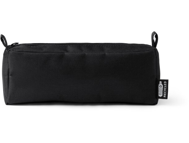Estuche con logo en rPET con cremallera Sunte Negro detalle 2