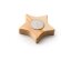 Vela promocional con soporte con forma de estrella de madera Maka Estrella detalle 2
