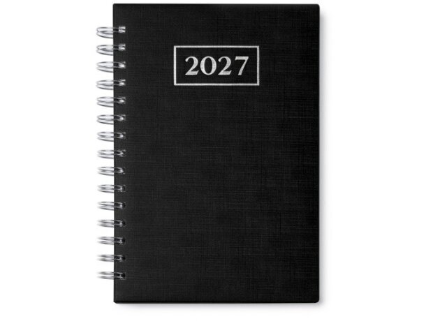 Agenda anillas Hera día página con tapa acolchada grabado relieve detalle 4
