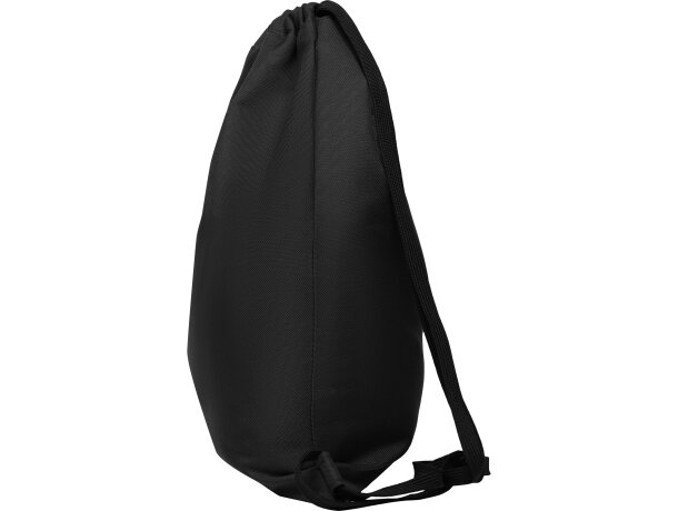 Mochila saco Zorzal poliéster 600D bolsillo cremallera cordones Negro detalle 13