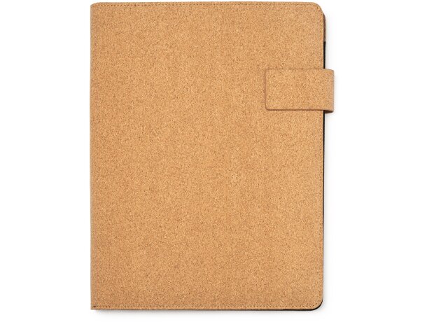 Carpeta Balok Natural corcho A4 cierre magnético compartimentos Crudo detalle 3