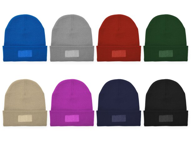 Gorros invierno unisex con parche y doble capa poliéster Bulnes Negro detalle 2