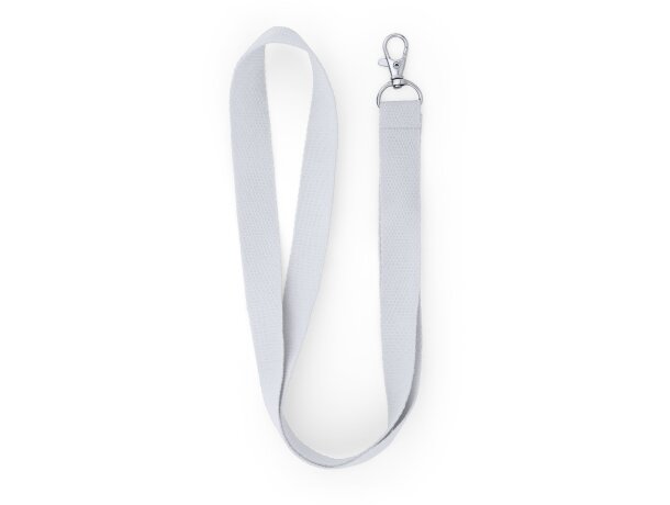 Lanyards baratos poliéster Host Blanco detalle 4