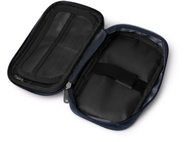 Estuche organizador Loky en RPET reciclado con compartimentos Negro detalle 3