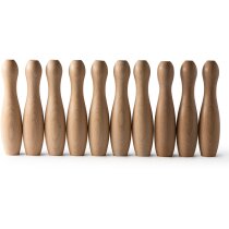 Bolos madera natural con bolsa algodón Viza