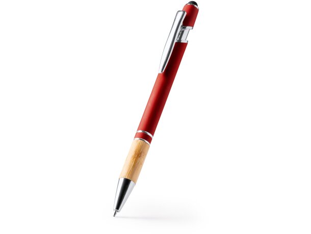 Bolígrafos ecológicos elegante de bambú tinta azul Dekel Blanco detalle 3