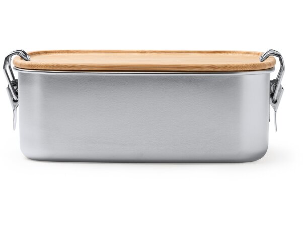 Fiambrera Daikon Natural con tapa bambú y cierre hebillas Crudo detalle 7