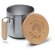 Tazas metálicas con tapa de bambú en acero inoxidable 350ml Rimor Negro detalle 1