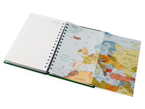 Agenda anillas Hera día página con tapa acolchada grabado relieve detalle 6