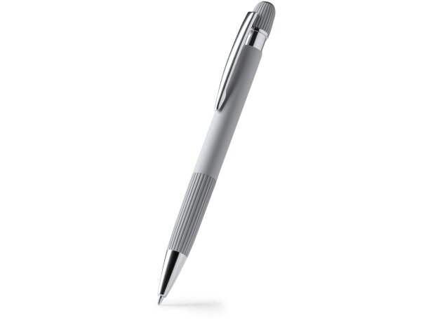 Bolígrafo Endrik de aluminio reciclado con acabado mate Blanco detalle 4