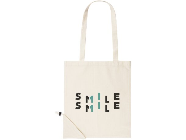 Bolsas de aalgodón baratas personalizadas plegable 105 g/m2 Dune Crudo detalle 2