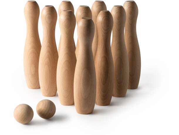Juego de bolos de madera ecológico Crudo detalle 3