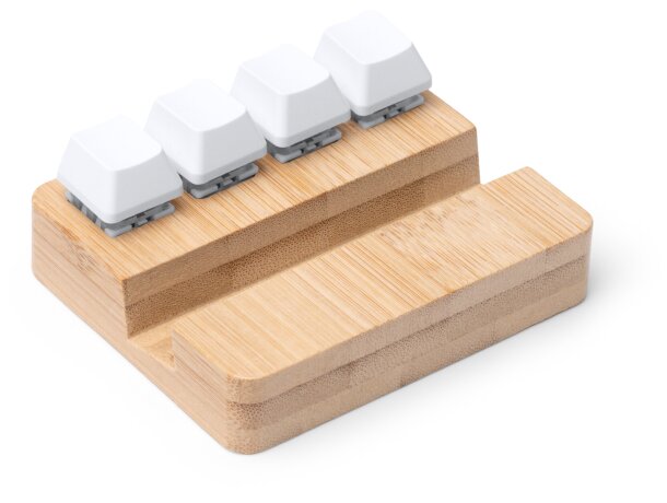 Soporte móvil bambú Clinton con función antiestrés Crudo detalle 3