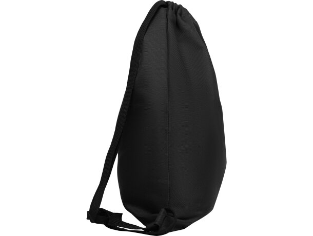 Mochila saco Zorzal poliéster 600D bolsillo cremallera cordones Negro detalle 14