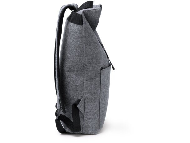 Mochila Taipei gris en fieltro reciclado con solapa 21L Gris detalle 1