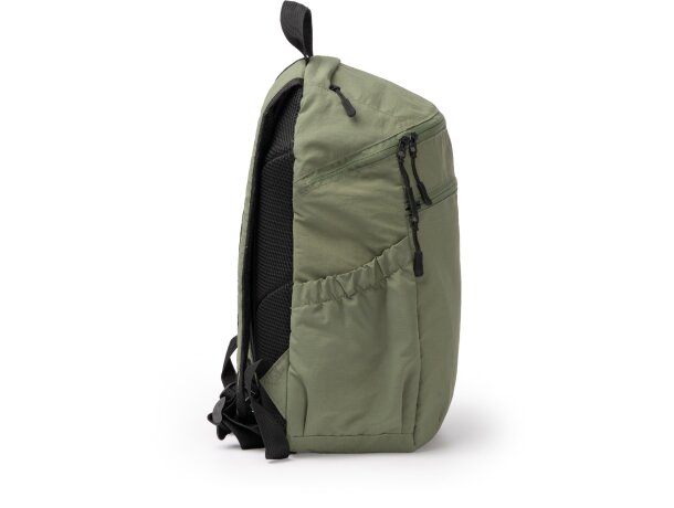 Mochila Troyer de nylon ripstop taslon con bolsillos laterales Negro detalle 2