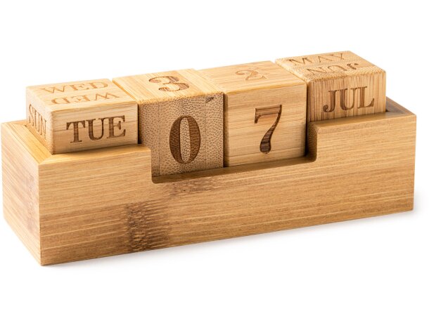 Calendarios sobremesas promocionales bamb&uacute; Medus Crudo detalle 7