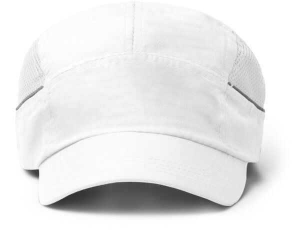 Gorra Azura deportiva con microfibra RPET y rejilla lateral Blanco detalle 6