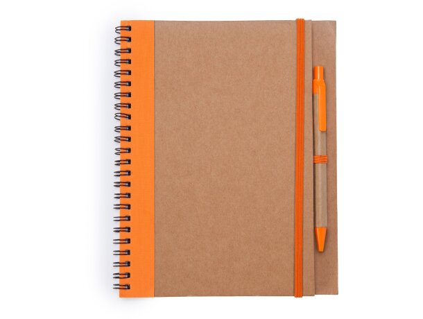 Libretas de anillas con tapa rígida cartón reciclado Naranja detalle 15