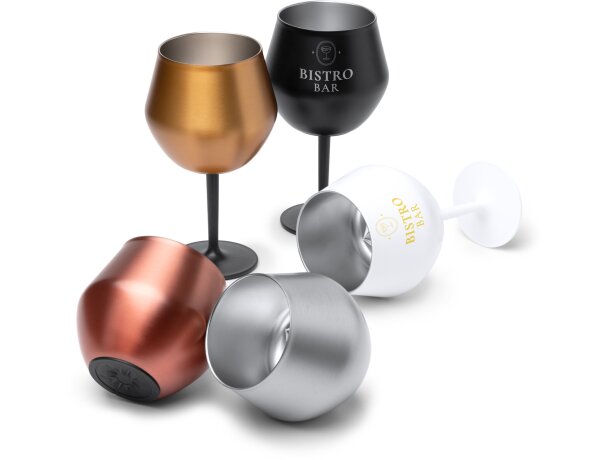 Vaso Frades acero inoxidable 380ml convertible en copa Blanco detalle 2