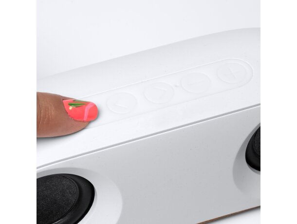 Altavoz inalámbrico sostenible Mambo Blanco detalle 1