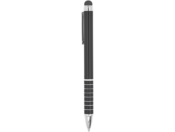 Bolígrafo metálico de aluminio puntero táctil tinta azul Negro detalle 7