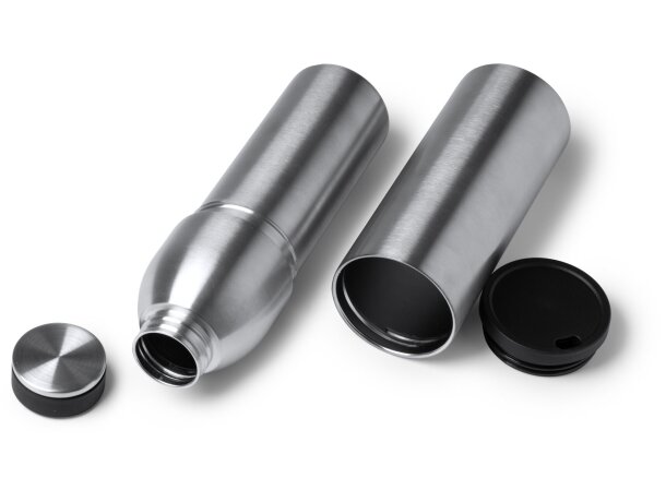 Bidón Bolt de acero inoxidable con vaso térmico desmontable Negro detalle 2