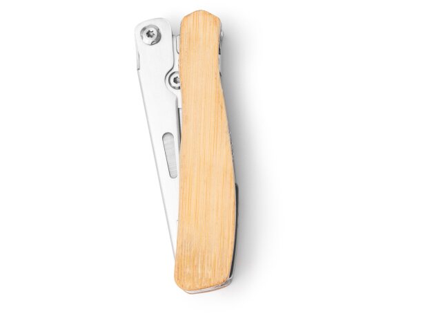Multiherramienta Fusco acero inoxidable bambú 4 en 1 Crudo detalle 2
