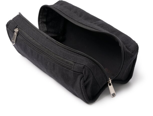 Neceser Biyur de algodón reciclado con cremallera Negro detalle 1