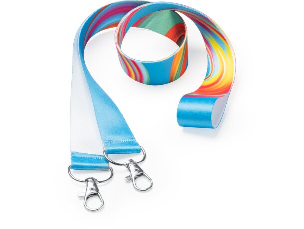 Lanyard sublimación Sinatra en poliéster doble 100 cm Blanco detalle 4