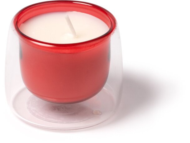Vela aromática Flora cristal doble capa aroma vainilla Amarillo detalle 4
