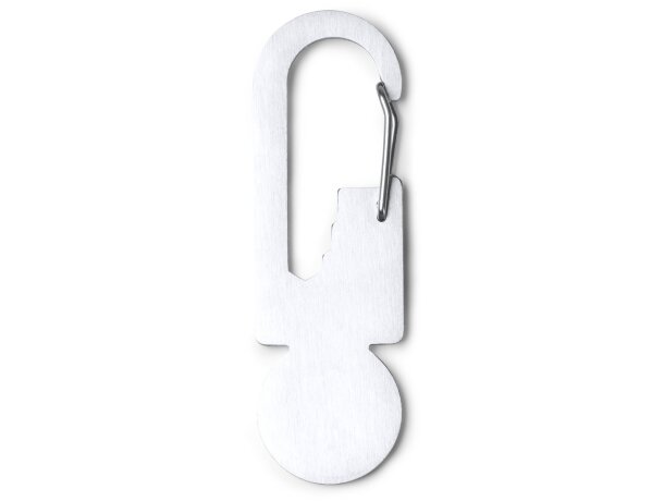 Llavero Blaney plata con mosquetón y moneda para carrito Plata detalle 3