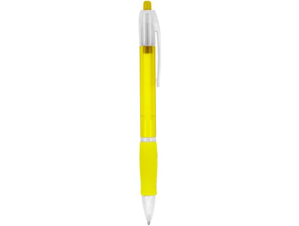 Bolígrafos originales con pulsador translúcido y tinta azul Ontario Amarillo detalle 10