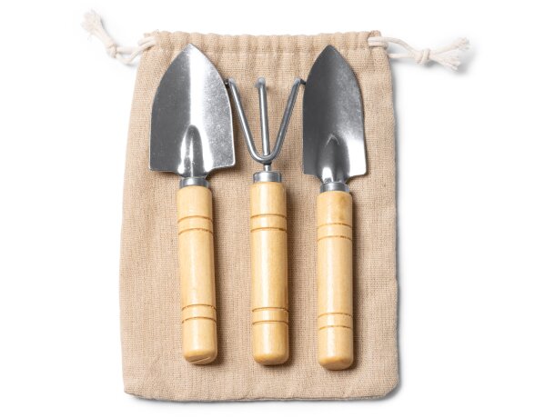 Set jardinería Crocus con acero inoxidable y bambú natural Crudo detalle 4