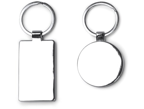 Llavero Karby rectangular bambú natural acabado metal Rectangular detalle 2