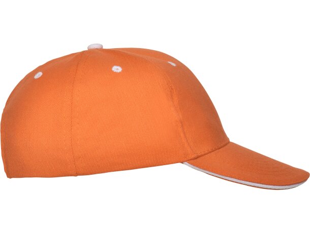 Gorras béisbol cierre velcro de algodón 260 g/m2 Panel Naranja detalle 36