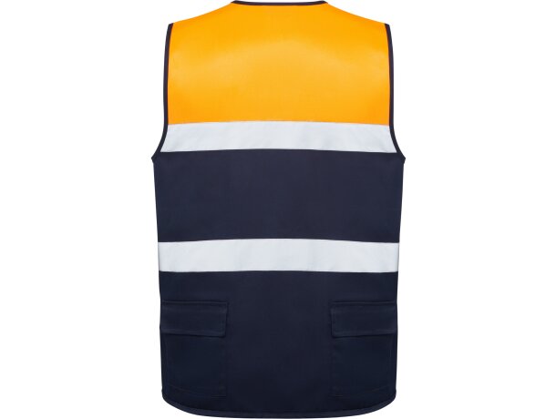 Chaleco Beta Roly alta visibilidad con bandas reflectantes Marino/naranja fluor detalle 10