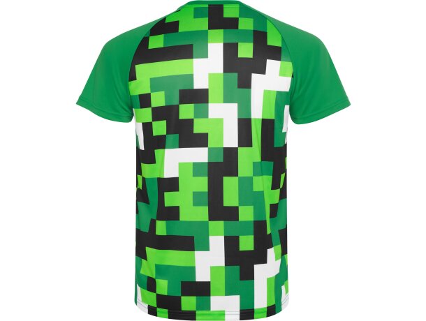 Camiseta técnica Ventor Roly poliéster interlock manga raglán Verde helecho detalle 14