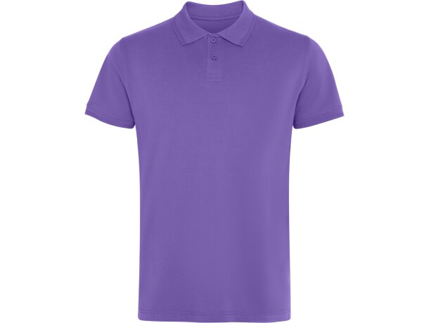 Polo Roly WOS manga corta tejido piqué stretch unisex Iris purpura detalle 65